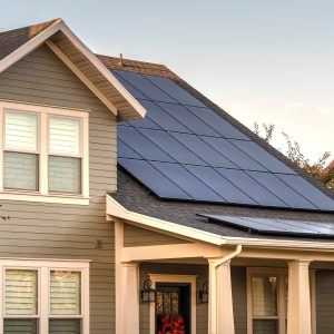 Solar Photovoltaic Panels On A House Roof